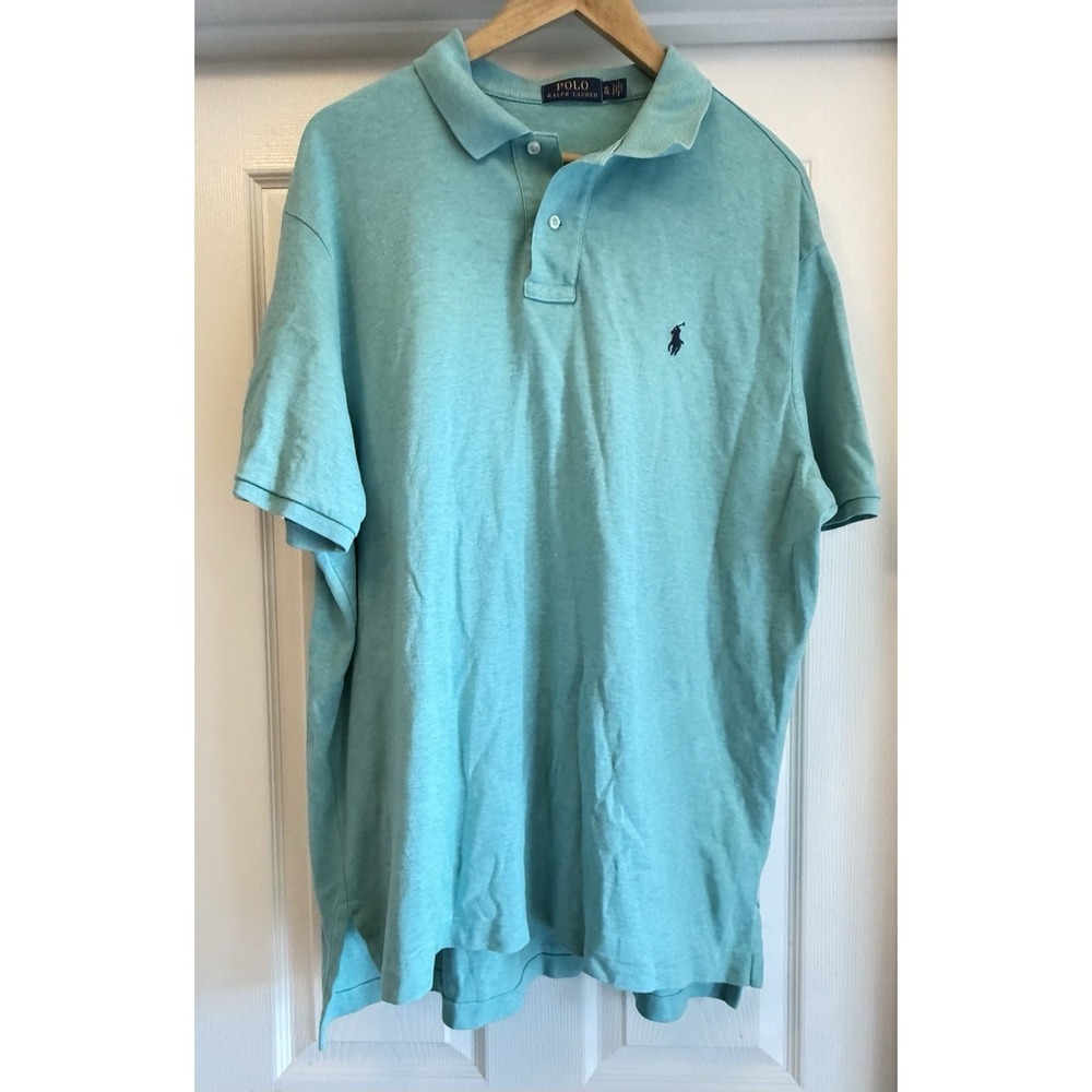 Polo Ralph Lauren Polo Shirt Mens XL Turquoise Heather Short Sleeve Pony Logo